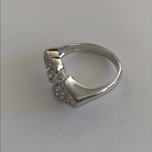 ADI Sterling Silver CZ 925 Size 8 Hearts Ring - Picture 4 of 8